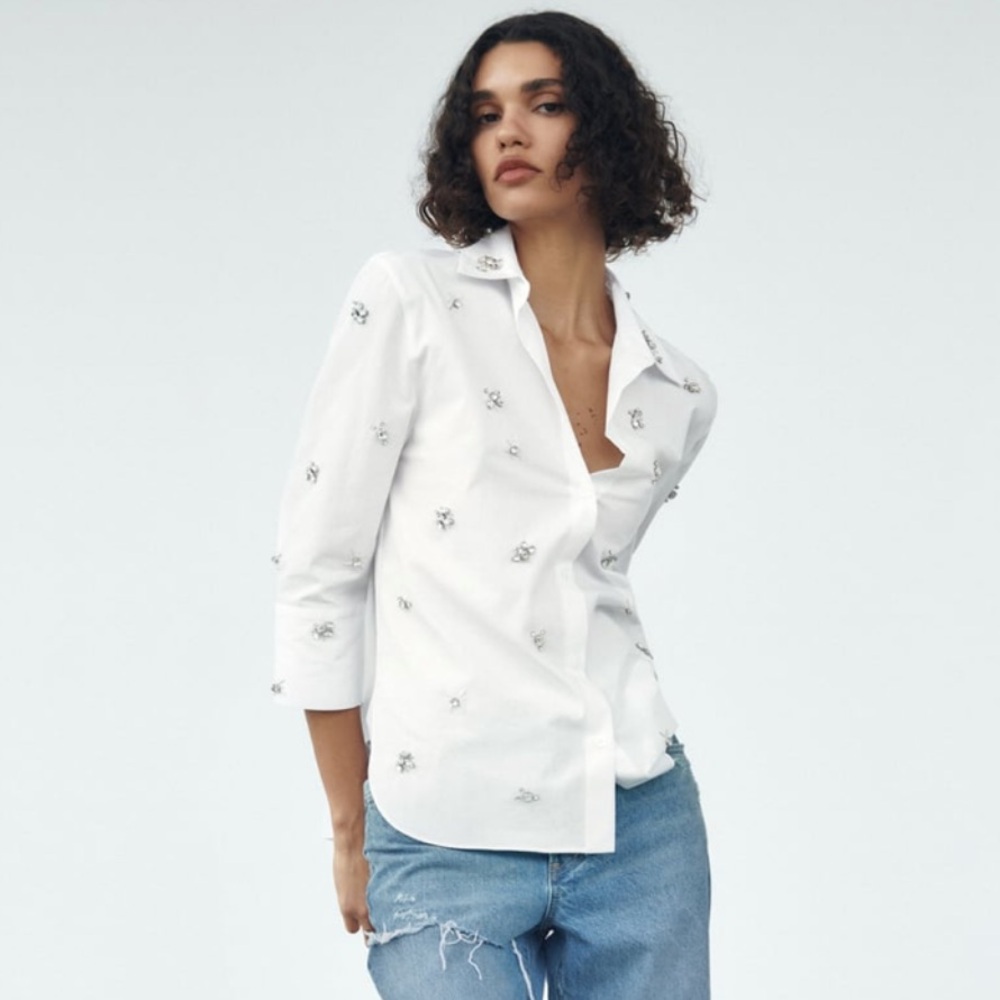 Zara jewel poplin shirt